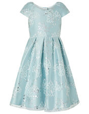 Nora Metallic Lace Dress, Blue (BLUE), large