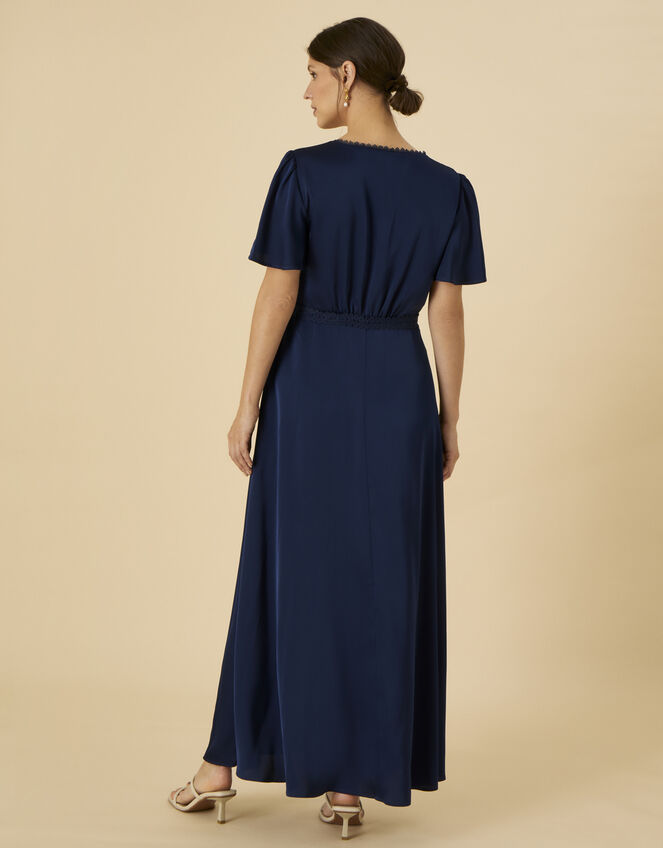 Ivy Satin Shorter Length Dress, Blue (NAVY), large