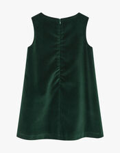 Trotters Emerald Velvet Pinafore Dress, Green (GREEN), large