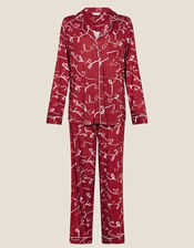 Love Print Jersey Pyjama Set, Red (RED), large