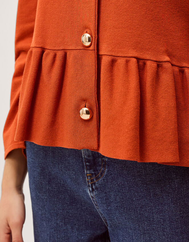 Prune Peplum Cardigan Orange