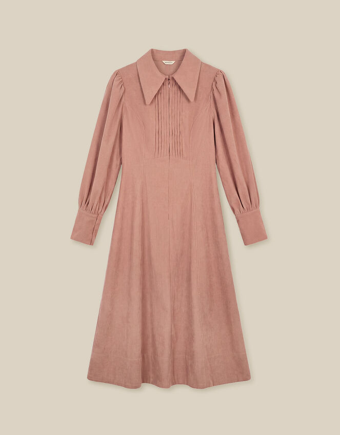 Skye Stretch Corduroy Midi Shirt Dress, Pink (PINK), large