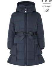 Ocean Padded Coat in Recycled Polyester, Blue (NAVY), large