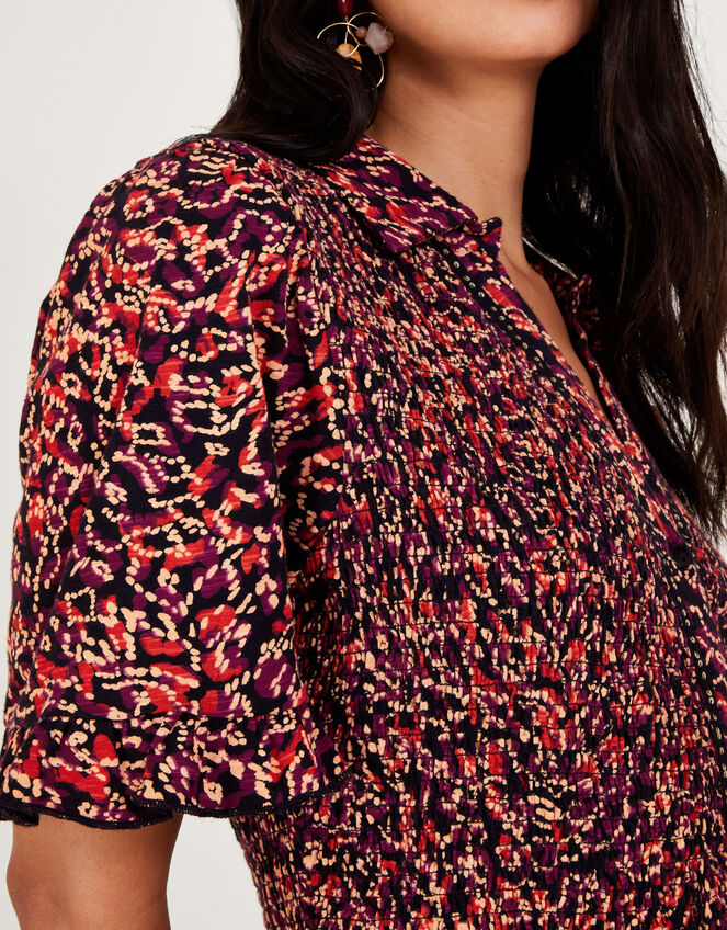 Print Shirt Dress, Red (RED), large