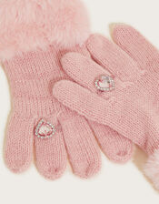 Heart Ring Gloves, Pink (PINK), large