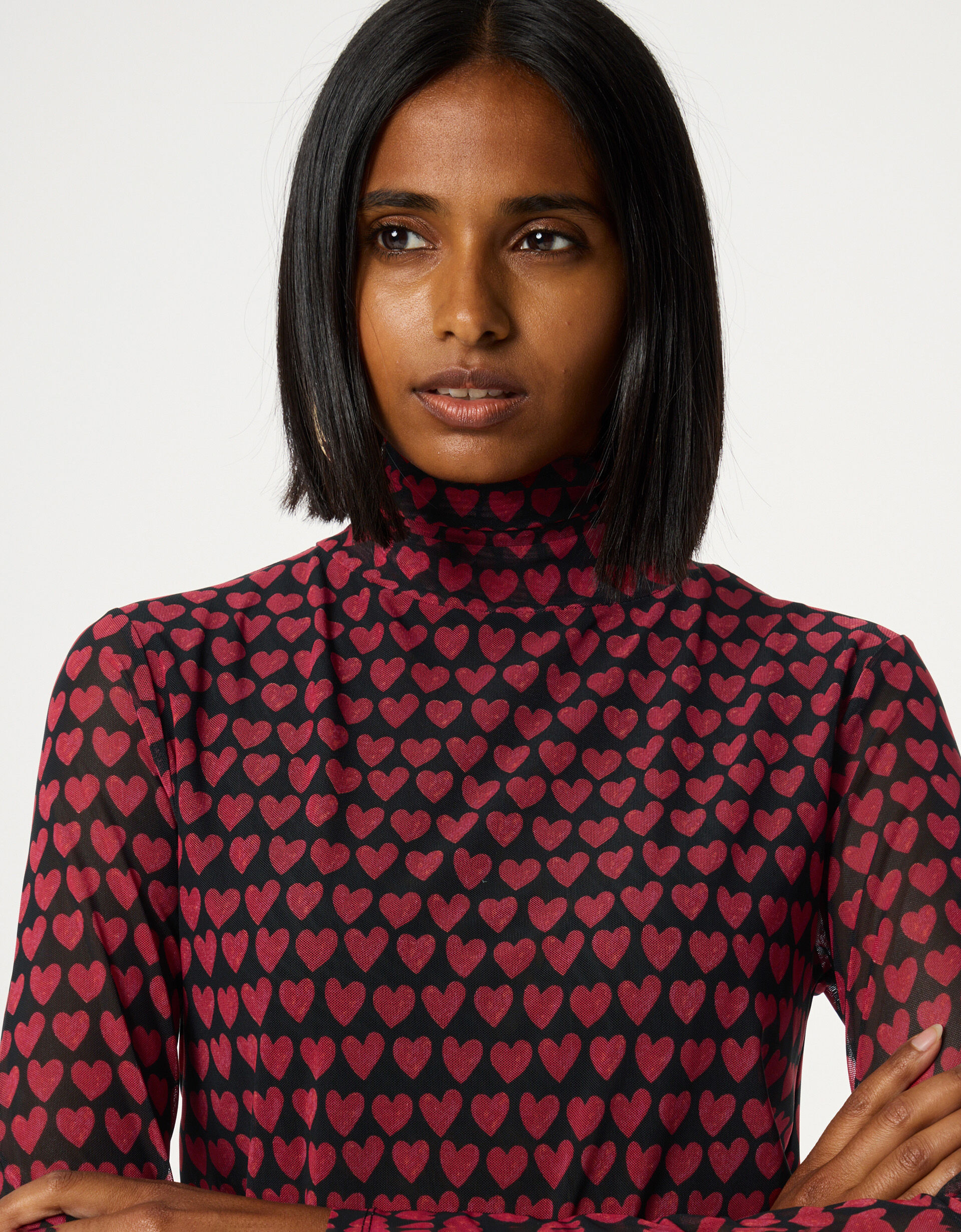 Fabienne Chapot Heart Print Top Red