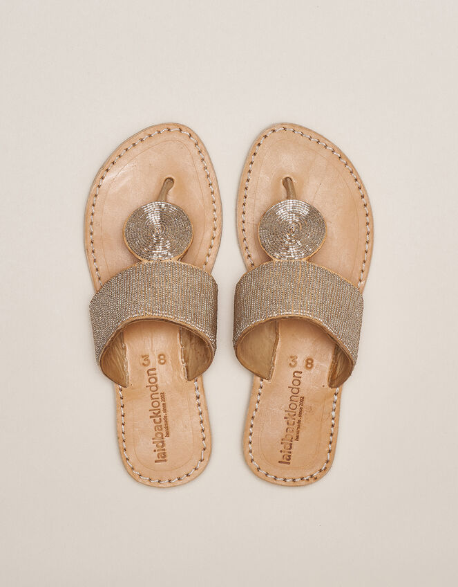 Laidback London Heron Leather Sandals, Silver (SILVER), large
