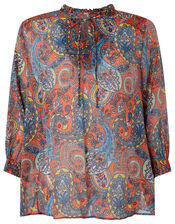 Phoenix Paisley Print Blouse, Orange (ORANGE), large
