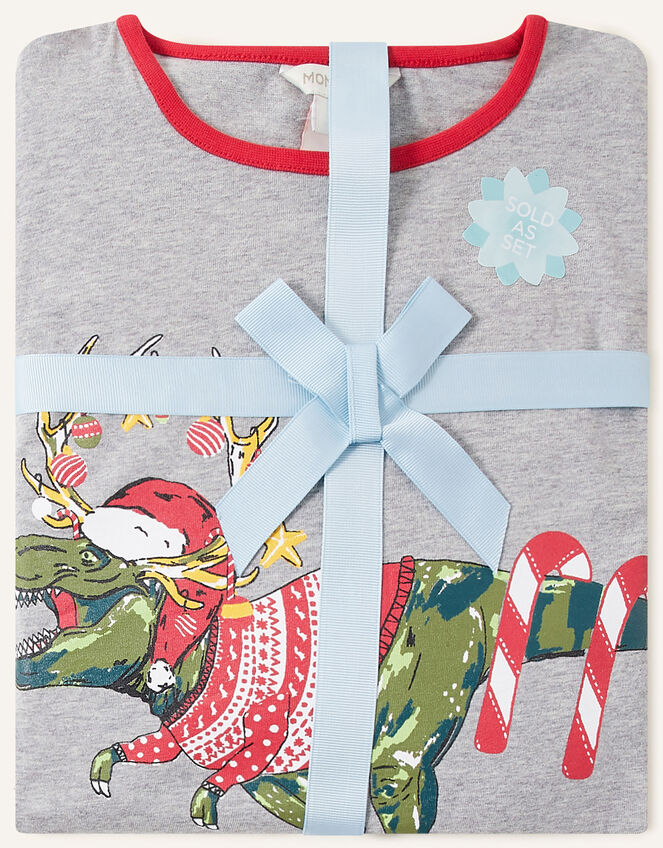Christmas Dinosaur Pyjama Set, Blue (NAVY), large