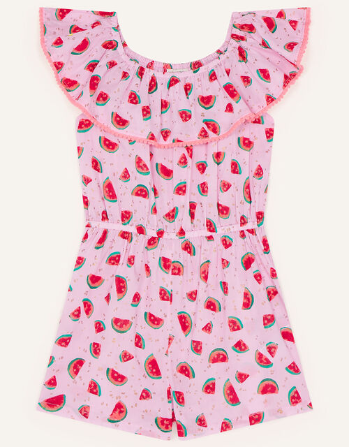 Watermelon Print Playsuit, Pink (PINK), large