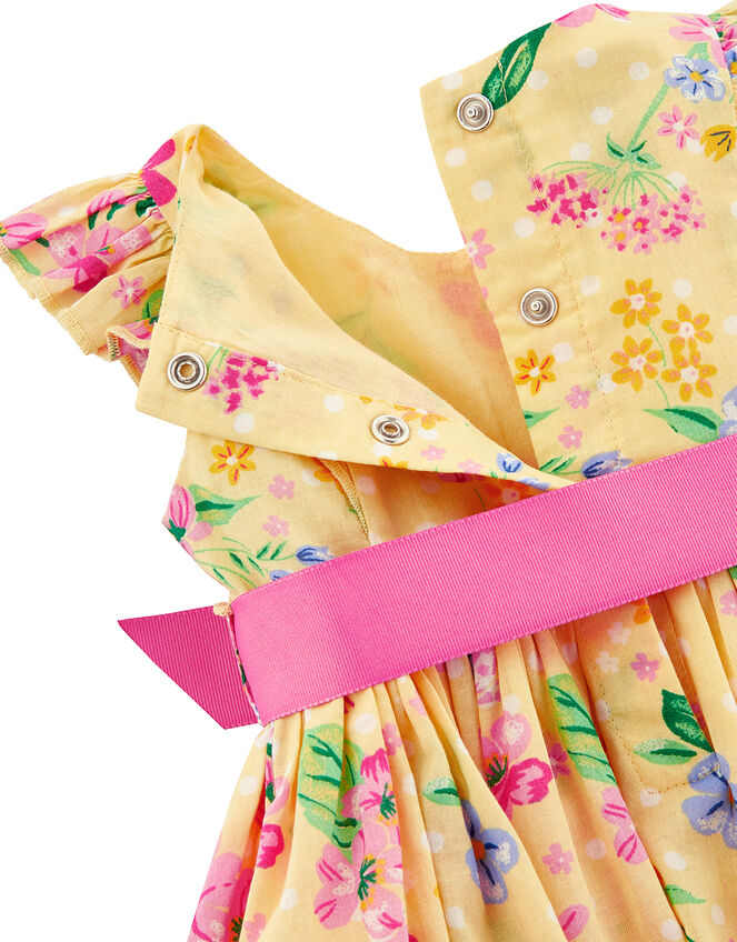 Newborn Baby Florence Floral Dress and Briefs, Yellow (YELLOW), large