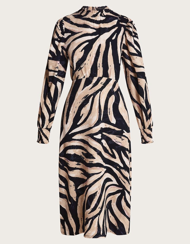Animal Print Dress, Black (BLACK), large