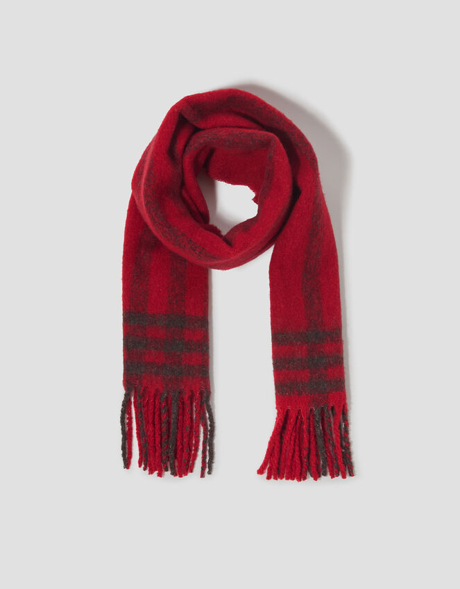 Darcy Check Scarf, Red (RED), large