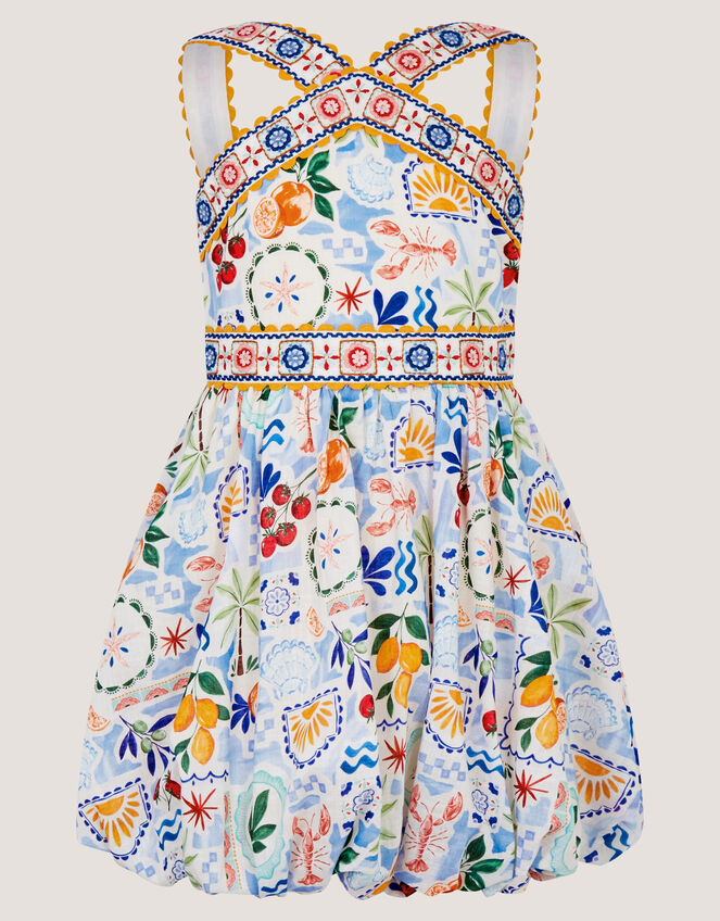 Monsoon x Charlie Taylor Printed Bubble Hem Dress, Ivory (IVORY), large