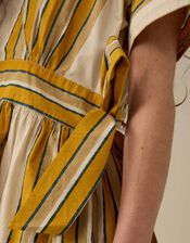 East Alana Stripe Tie Side Maxi Dress, Yellow (YELLOW), large