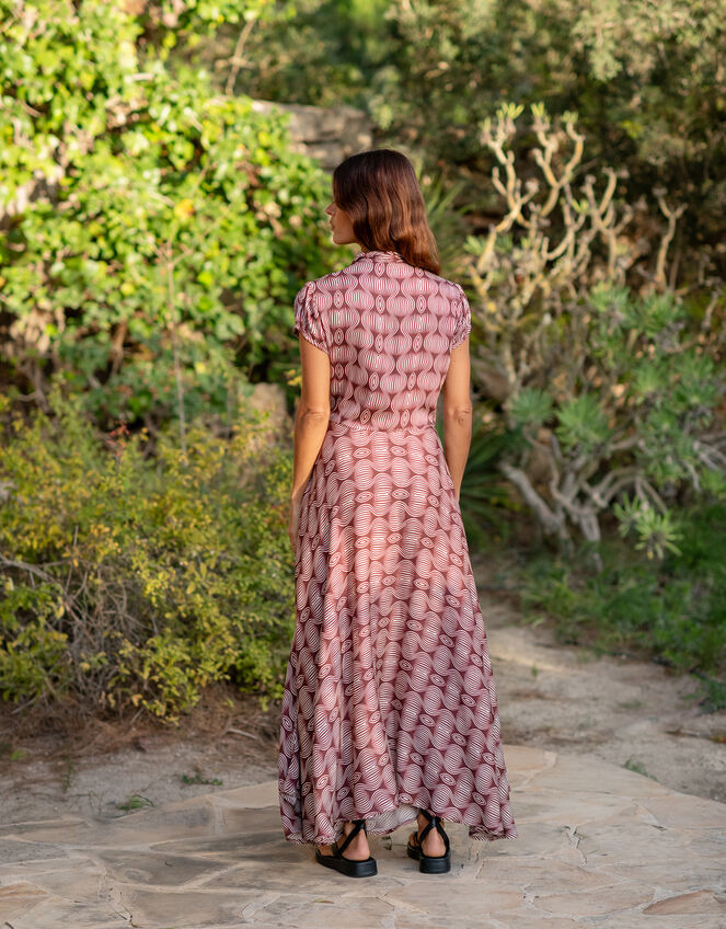 Lyrical Sisters Hourglass Print Maxi Dress, Brown (BROWN), large