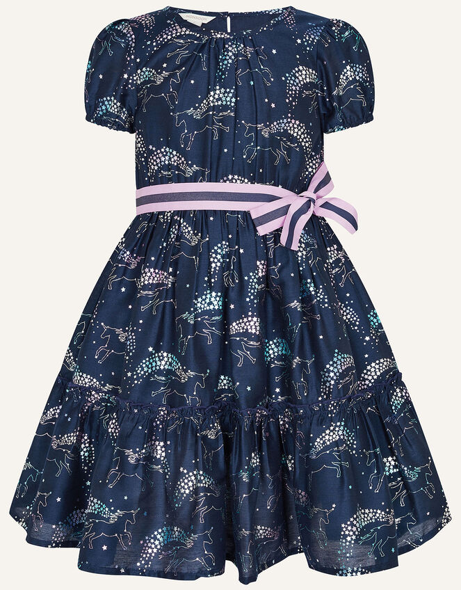 Jumping Rainbow Dress Navy, Teal (TEAL), large