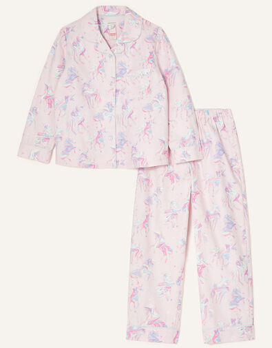 Ada Unicorn Flannel Pyjama Set Pink, Pink (PINK), large