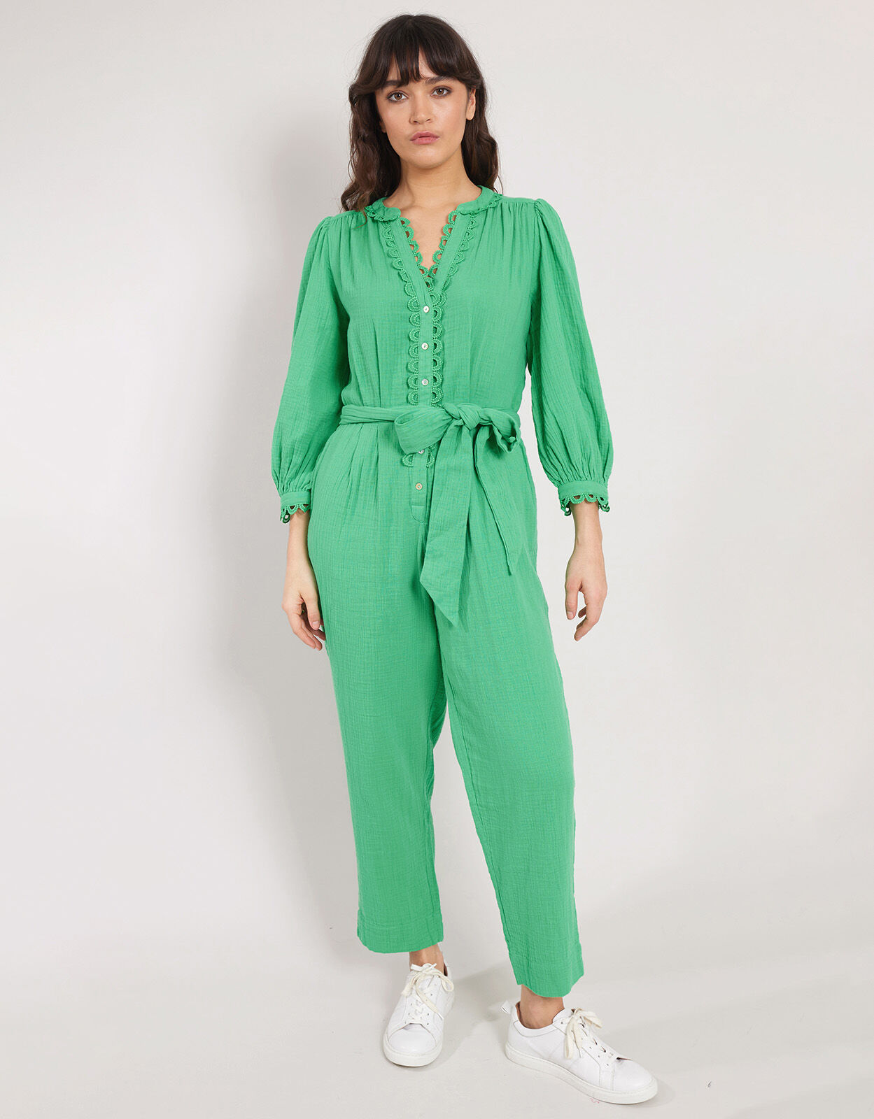 Lace sales green jumpsuit