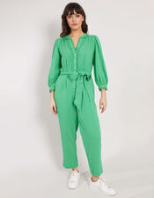 East Lace Trim Jumpsuit, Green (GREEN), large