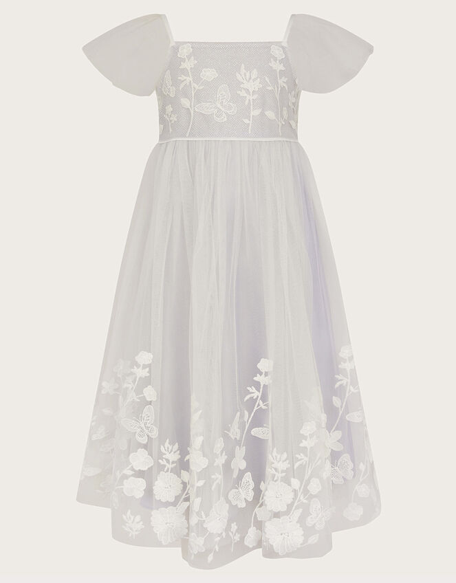 Essie Embroidered Swing Dress Blue Girls' Dresses Monsoon UK.
