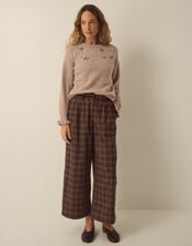 Britt Brooch Crew Neck Jumper, Mink (MINK), large