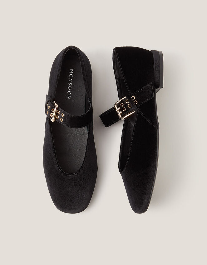 Effie Velvet Ballet Flats, Black (BLACK), large