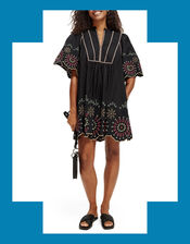 Scotch and Soda Broderie Mini Dress, Black (BLACK), large