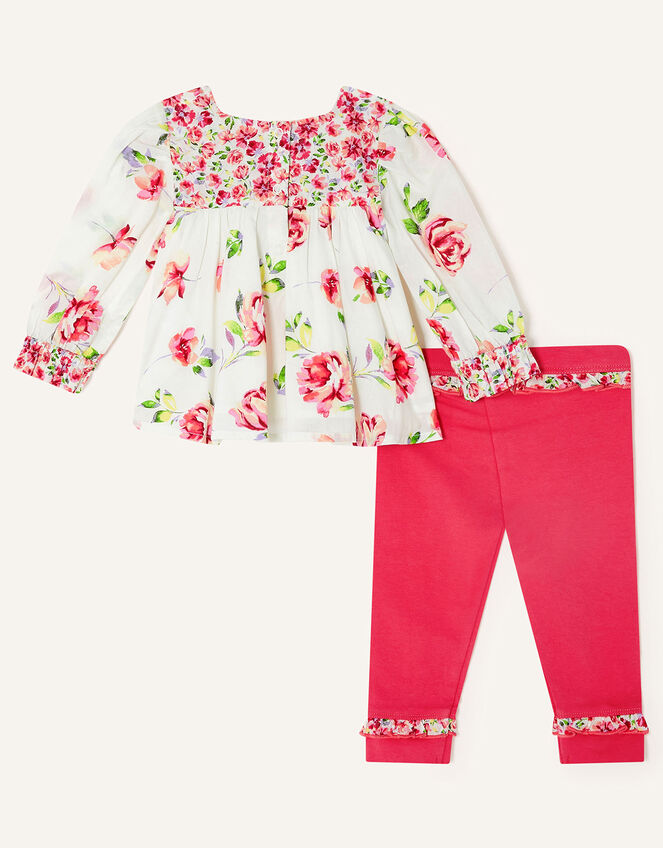 Newborn Floral Woven Top Set, Pink (PINK), large