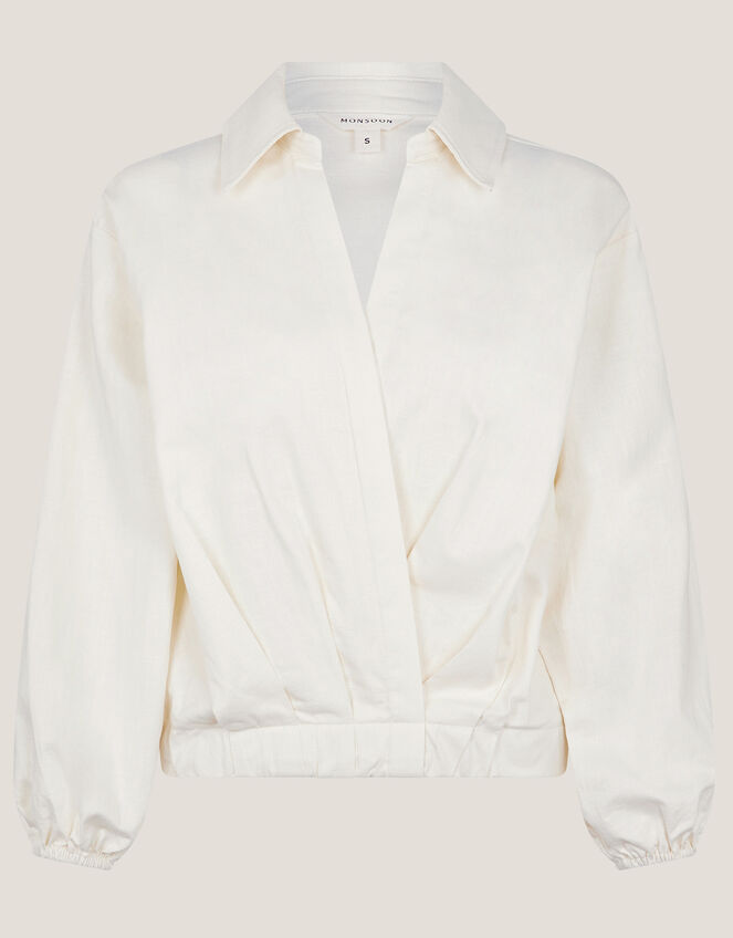 Mika Wrap Blouse, Ivory (IVORY), large
