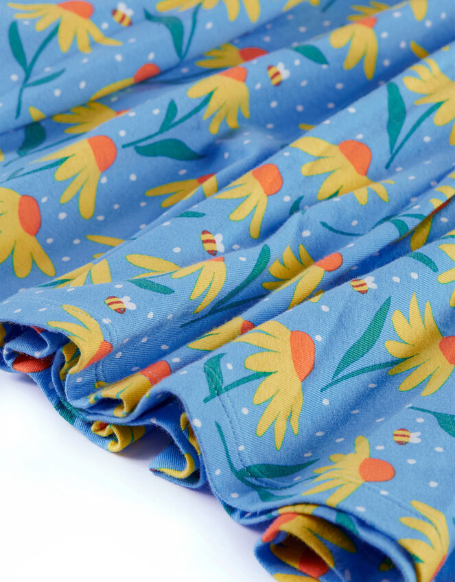 Frugi Floral Skater Dress, Blue (BLUE), large