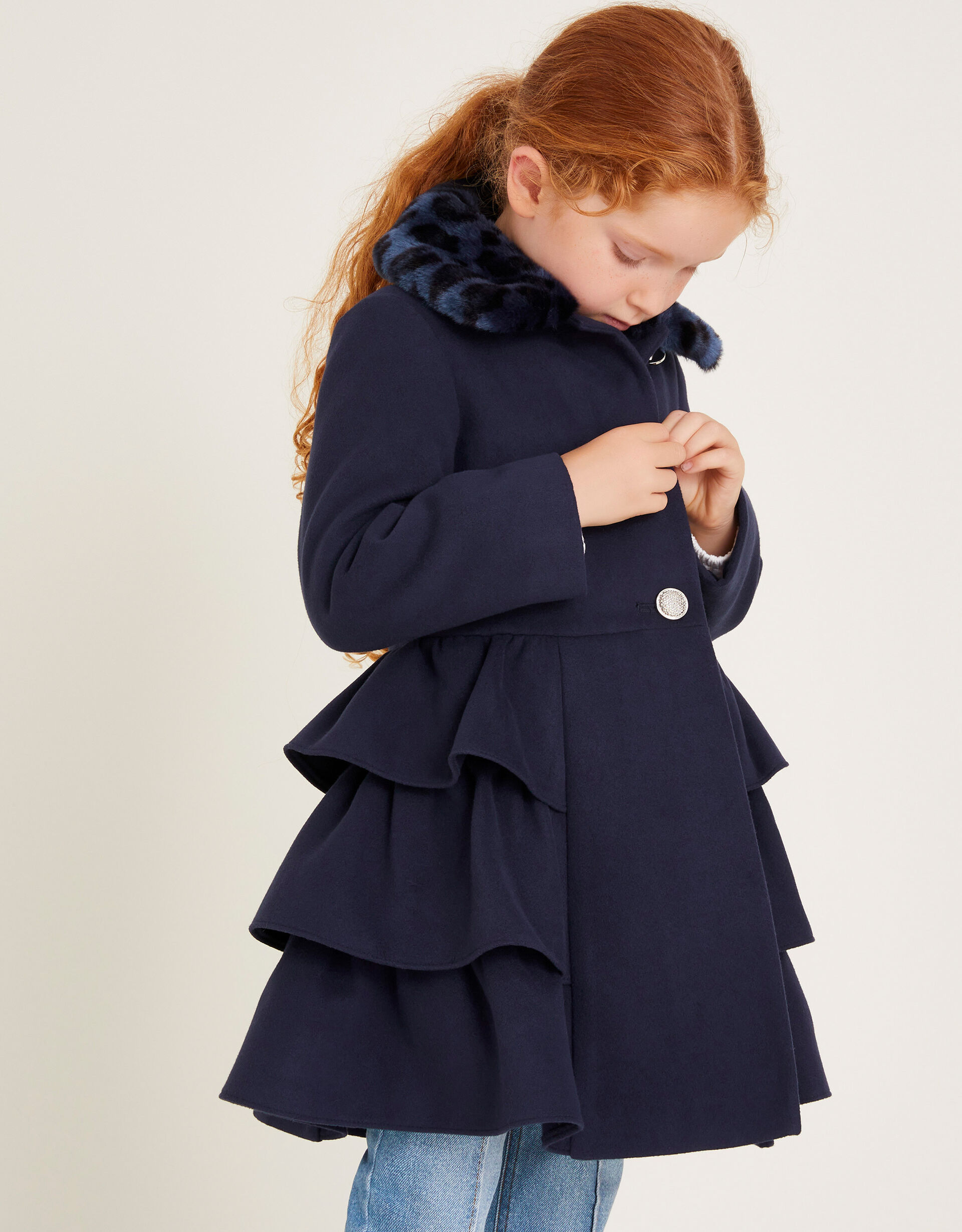 Peplum Faux Fur Coat