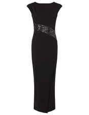 Olive Sequin Stretch Maxi Dress, Black (BLACK), large