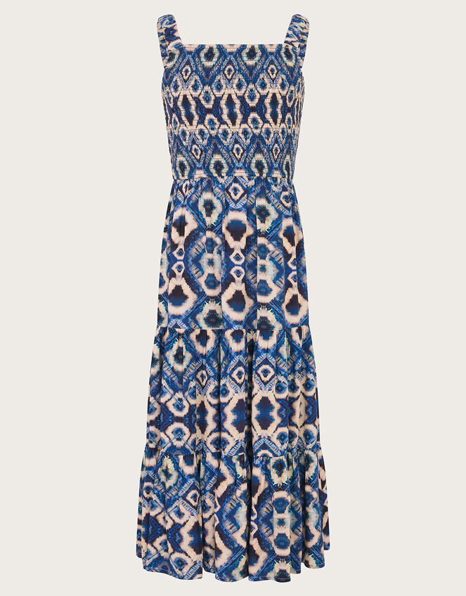 Batik Print Dress, Blue (BLUE), large