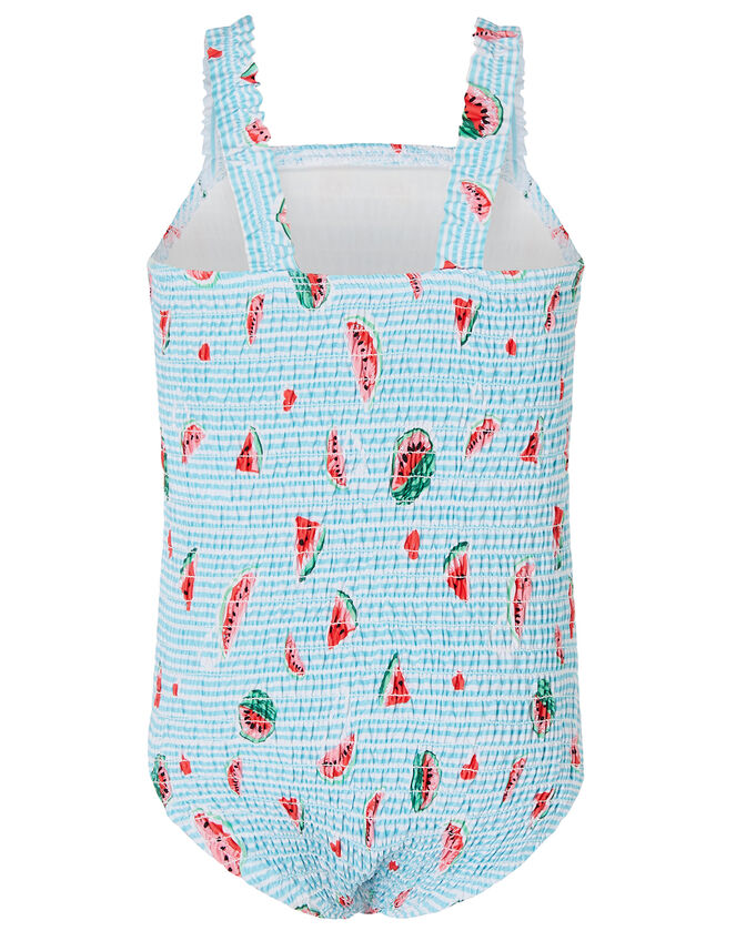 Baby Watermelon Shirred Swimsuit, Blue (BLUE), large