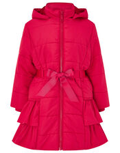 Red Frill Padded Coat, Red (RED), large
