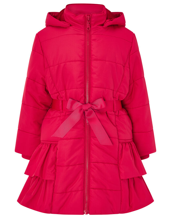 Red Frill Padded Coat, Red (RED), large