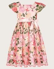 Tilly Floral Embroidered Dress, Pink (PINK), large