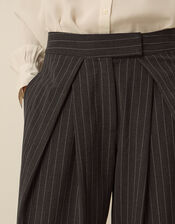 Ambar Pinstripe Wide Leg Trousers, Grey (CHARCOAL), large