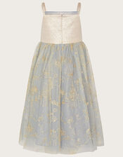 Land of Wonder Fairytale Embroidered Jacquard Dress, Grey (GREY), large