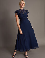 Louise Lace Shorter Length Dress Blue