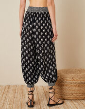 Rori Printed Hareem Trousers, Black (BLACK), large