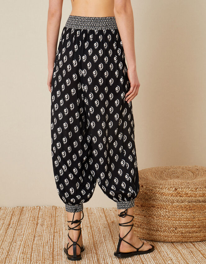 Rori Printed Hareem Trousers, Black (BLACK), large