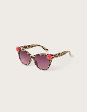 Leopard Print Sunglasses with Case, , large