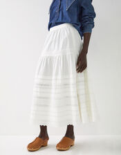 East Betsy Broderie Midi Skirt, Ivory (IVORY), large