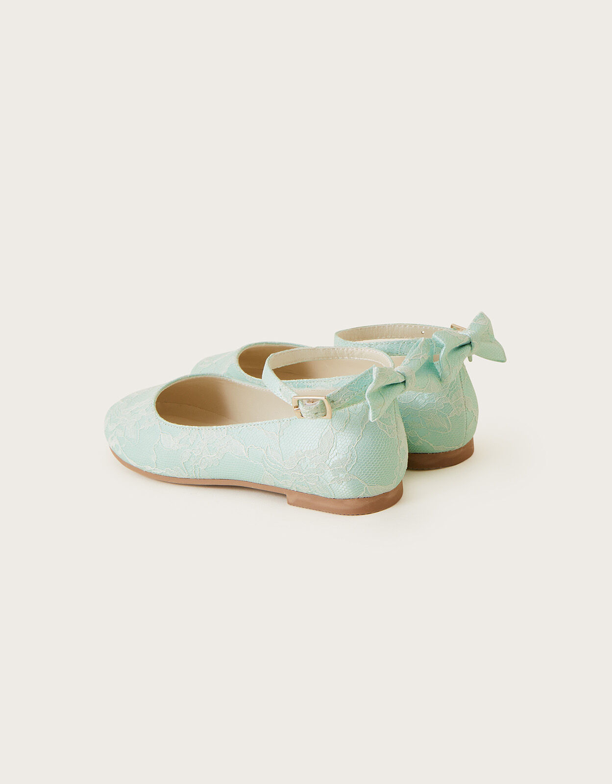 Pia Lacey Bow Ballerina Flats Green