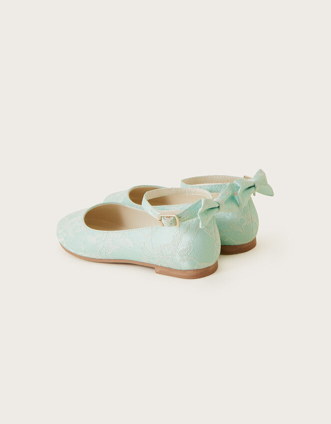 Pia Lacey Bow Ballerina Flats, Green (MINT), large