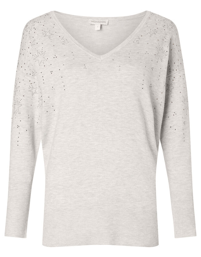 Star Heat-Seal Gem Jumper with LENZING™ ECOVERO™, Grey (GREY MARL), large