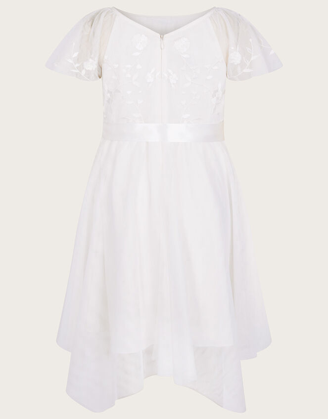 Amelia Embroidered Tulle Dress, Ivory (IVORY), large