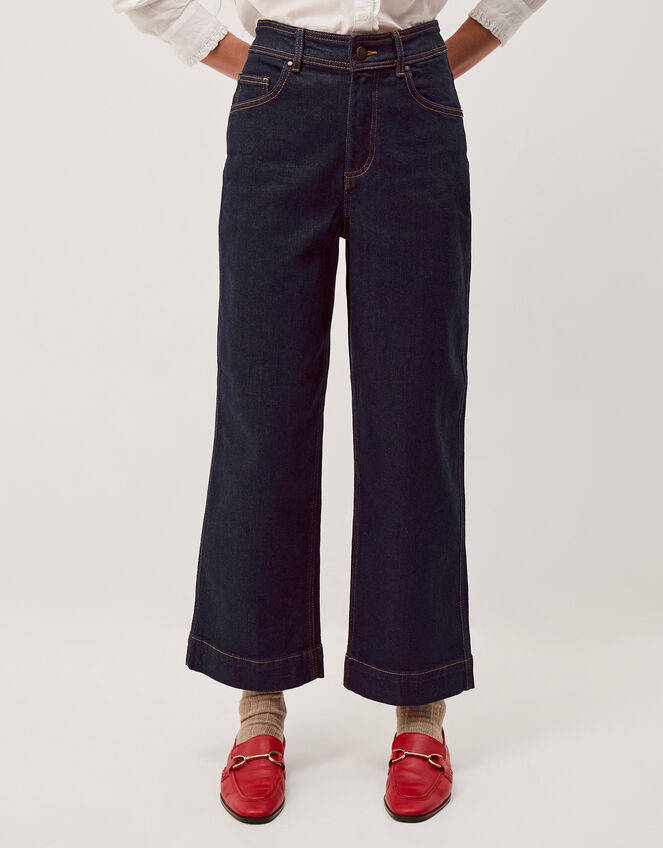 Hallie Regular Cropped Wide Leg Jeans Blue